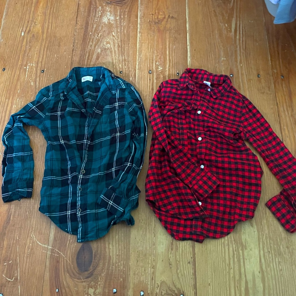 Carters flannel shirt size 7 & SO flannel shirt 7/8